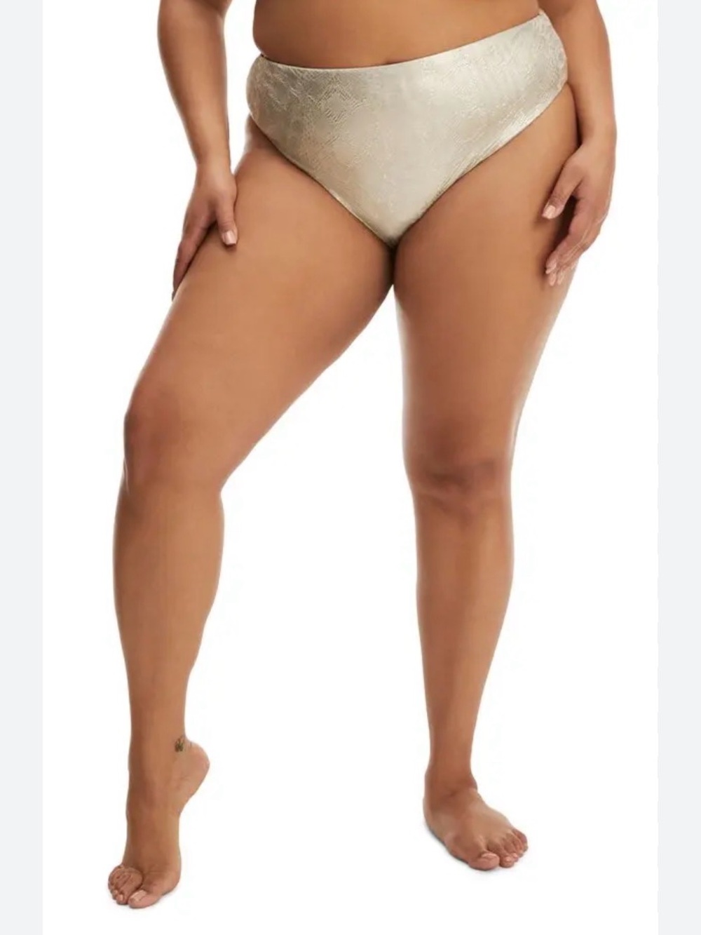 Good American Metallic Snake Bottom Tag in Silver size 5